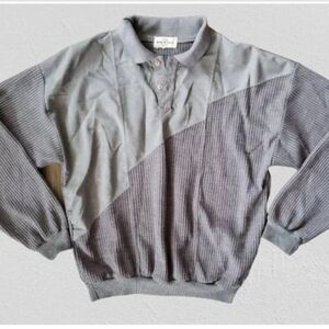 Vintage Rare Jean Michaud Grey Pullover long sleeve  Medium